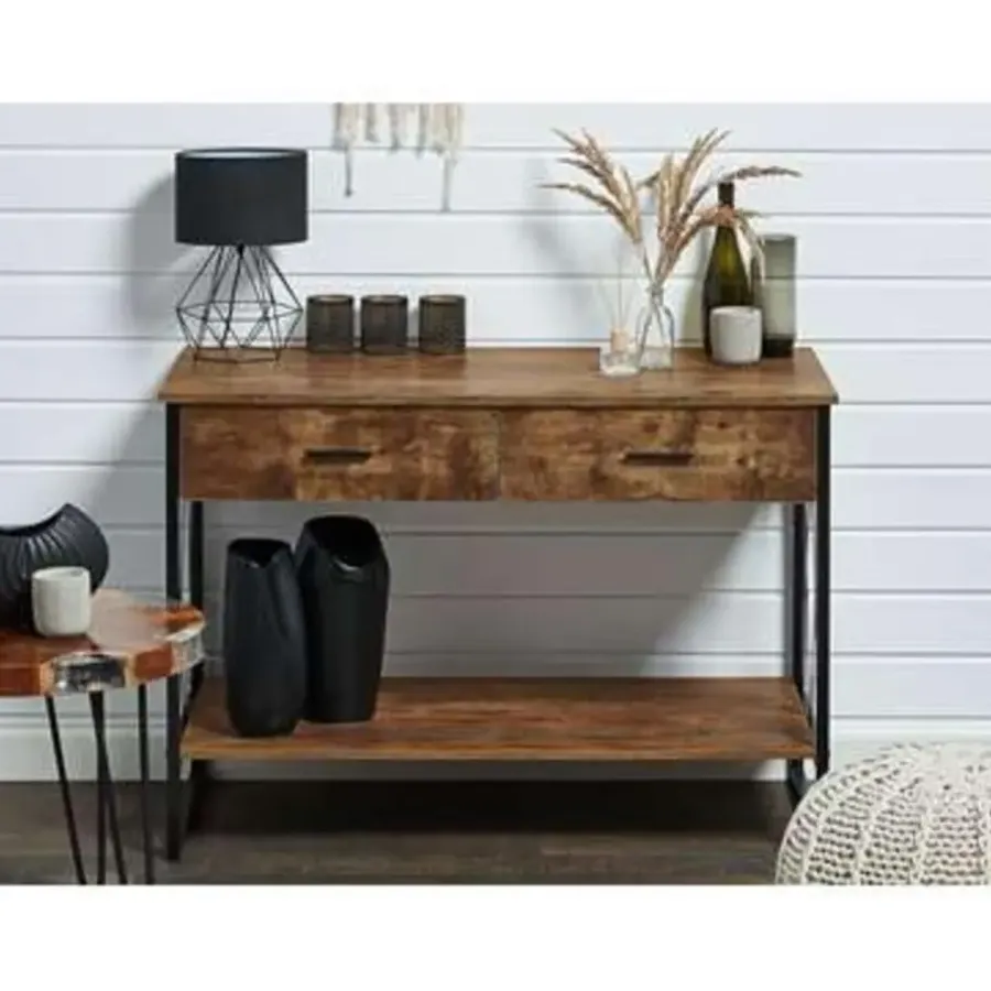 Beliani AYDEN - Consoletafel - Donkere houtkleur - MDF