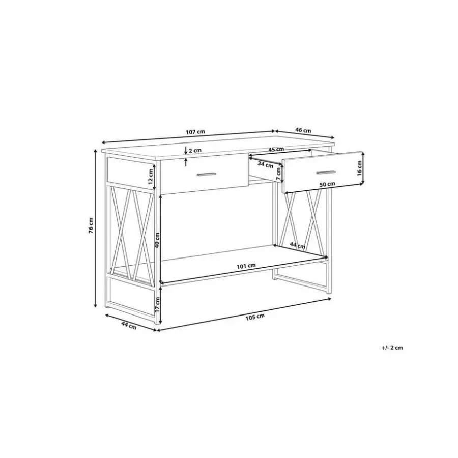 Beliani AYDEN - Consoletafel - Donkere houtkleur - MDF