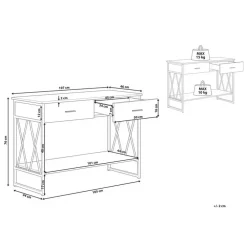 Beliani AYDEN - Consoletafel - Donkere houtkleur - Vezelplaat