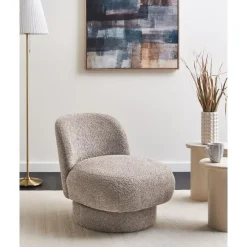 Beliani AYLO - Fauteuil - Taupe - Bouclé