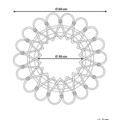 Spiegels-Beliani BABAI - Wandspiegel - Natuurlijk - Rotan