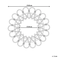 Spiegels-Beliani BABAI - Wandspiegel - Natuurlijk - Rotan