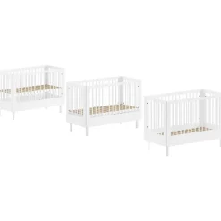 Vipack Babybed Forrest 60 x 120cm - verstelbaar - wit beukenhout