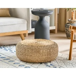 Beliani BACKAN - Poef - Natuurlijk - 50 cm - Waterhyacint