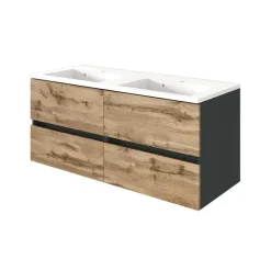 Held Badkamercombinatie Luna 2-delig 120cm - grafiet/eik