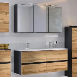 Held Badkamercombinatie Luna 2-delig 120cm - grafiet/eik