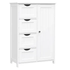 Hoge Kasten-Bobbel Home Badkamerkast - 4 Lades - MDF - Wit