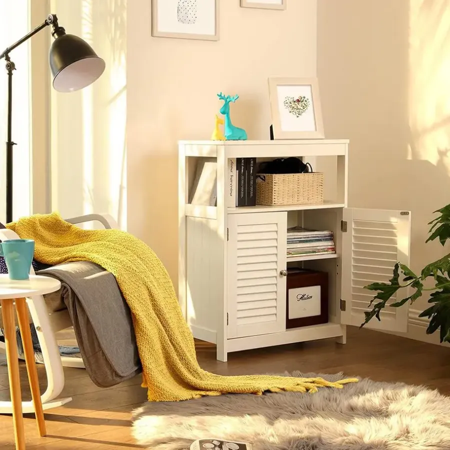 Hoge Kasten-Songmics Badkamerkast Maggy 60cm - wit