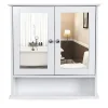 Spiegelkasten-ACAZA Badkamerkast met twee spiegels - 56x13x58 cm - wit