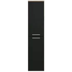 Badplaats Badkamerkast Saturnus 35 x 35 x 130 cm - Kastanje Eiken met Zwart -