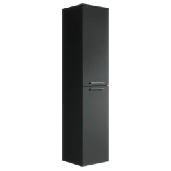 Hoge Kasten-Badplaats Badkamerkast Venus 30 x 30 x 160 cm - Zwart - Hangende Kolomkast met