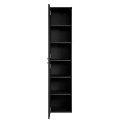 Hoge Kasten-Badplaats Badkamerkast Venus 30 x 30 x 160 cm - Zwart - Hangende Kolomkast met