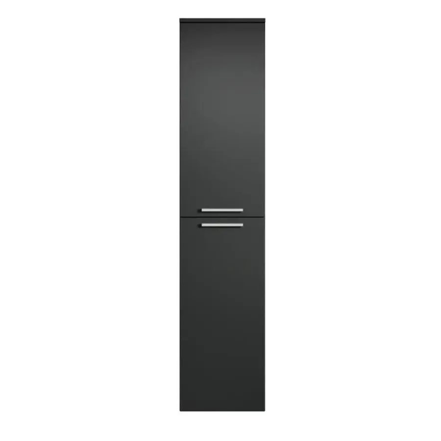 Hoge Kasten-Badplaats Badkamerkast Venus 30 x 30 x 160 cm - Zwart - Hangende Kolomkast met