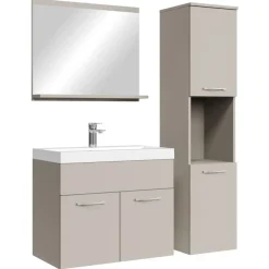Badmeubelsets-Badplaats Badkamermeubel Set Montreal 60 x 35 cm - Beige - Badmeubel met spiegel