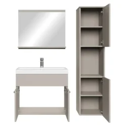 Badmeubelsets-Badplaats Badkamermeubel Set Montreal 60 x 35 cm - Beige - Badmeubel met spiegel