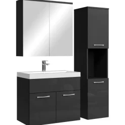 Badmeubelsets-Badplaats Badkamermeubel Set Montreal 60 cm - Zwart Hoogglans - Badmeubel met