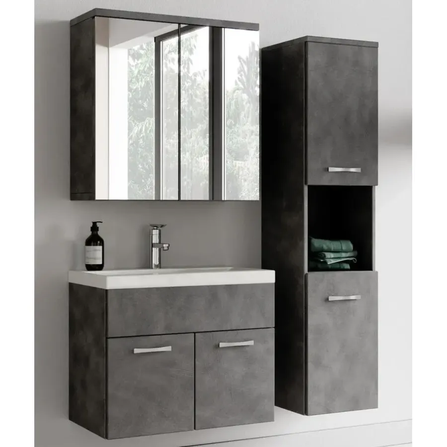 Badmeubelsets-Badplaats Badkamermeubel Set Montreal 60 cm - Donker Grijs - Badmeubel met