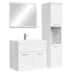 Badmeubelsets-Badplaats Badkamermeubel Set Montreal 60 x 35 cm - Wit Hoogglans - Badmeubel met