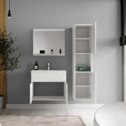 Badmeubelsets-Badplaats Badkamermeubel Set Montreal 60 x 35 cm - Wit Hoogglans - Badmeubel met