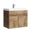Badplaats Badkamermeubel Montreal 60 x 35 cm – Bruin Eiken – Wastafel met