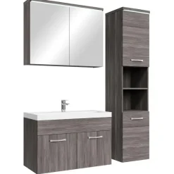 Badplaats Badkamermeubel Set Paso 80 x 40 cm - Grijs Eiken - Badmeubel met