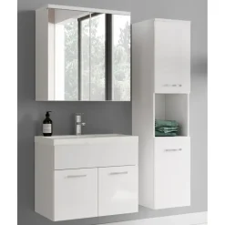 Badmeubelsets-Badplaats Badkamermeubel Set Montreal 60 cm - Wit Hoogglans - Badmeubel met