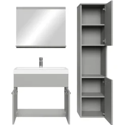 Badplaats Badkamermeubel Set Montreal 60 x 35 cm - Mat Grijs - Badmeubel met