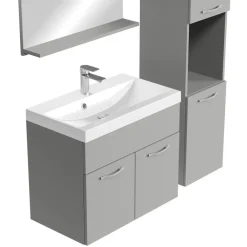 Badplaats Badkamermeubel Set Montreal 60 x 35 cm - Mat Grijs - Badmeubel met