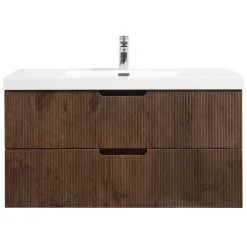 Badplaats Badkamermeubel Set Thermis 100cm - Walnoot Bruin - Badmeubel met