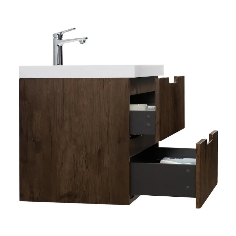 Badmeubelsets-Badplaats Badkamermeubel Set Thermis 60cm - Walnoot Bruin - Badmeubel met