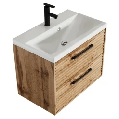 Badmeubelsets-Badplaats Badkamermeubel Set Etna 01 60 cm – Eiken – Hangend Wastafelmeubel met