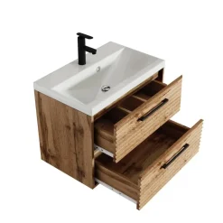 Badmeubelsets-Badplaats Badkamermeubel Set Etna 01 60 cm – Eiken – Hangend Wastafelmeubel met