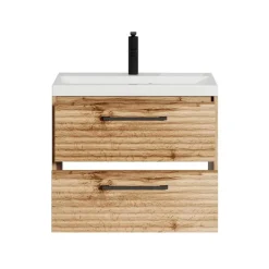 Badmeubelsets-Badplaats Badkamermeubel Set Etna 01 60 cm – Eiken – Hangend Wastafelmeubel met