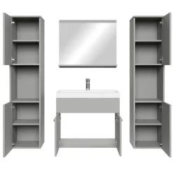 Badmeubelsets-Badplaats Badkamermeubel Set Montreal XL 60 x 35 cm - Mat Grijs - Badmeubel met