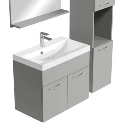Badmeubelsets-Badplaats Badkamermeubel Set Montreal XL 60 x 35 cm - Mat Grijs - Badmeubel met