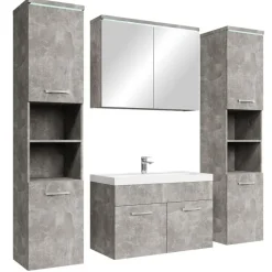 Badmeubelsets-Badplaats Badkamermeubel Set Paso XL 80 x 40 cm - Beton Grijs - Badmeubel met