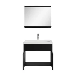 Badmeubelsets-Badplaats Badkamermeubel Montreal Set 02 60 x 35 cm - Mat zwart - Badmeubel met