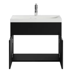 Badplaats Badkamermeubel Montreal 60 x 35 cm – Mat Zwart – Wastafel met