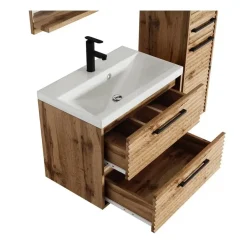 Badmeubelsets-Badplaats Badkamermeubel Set Etna 60 cm – Eiken – Hangend Badmeubel met