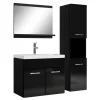 Badplaats Badkamermeubel Set Montreal 60 x 35 cm - Zwart Hoogglans - Badmeubel
