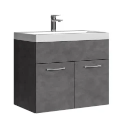 Wastafelkasten-Badplaats Badkamermeubel Montreal 60 x 35 cm – Donker Grijs – Wastafel met