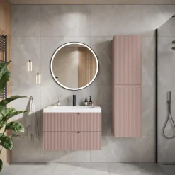 Badmeubelsets-Badplaats Badkamermeubel Set Thermis 100cm - Roze - Badmeubel met Wastafel