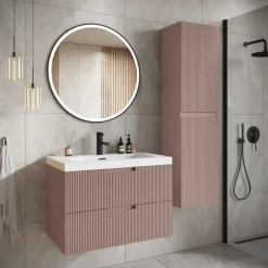 Badmeubelsets-Badplaats Badkamermeubel Set Thermis 100cm - Roze - Badmeubel met Wastafel