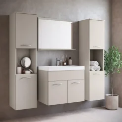 Badmeubelsets-Badplaats Badkamermeubel Set Montreal XL 60 x 35 cm - Beige - Badmeubel met