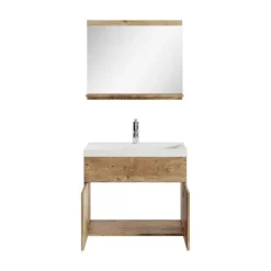 Badplaats Badkamermeubel Montreal Set 02 60 cm – Kastanje Eiken – Hangend Meubel