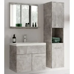 Badplaats Badkamermeubel Set Montreal 60 x 35 cm - Beton Grijs - Badmeubel met