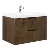 Badmeubelsets-Badplaats Badkamermeubel Set Thermis 80cm - Walnoot Bruin - Badmeubel met