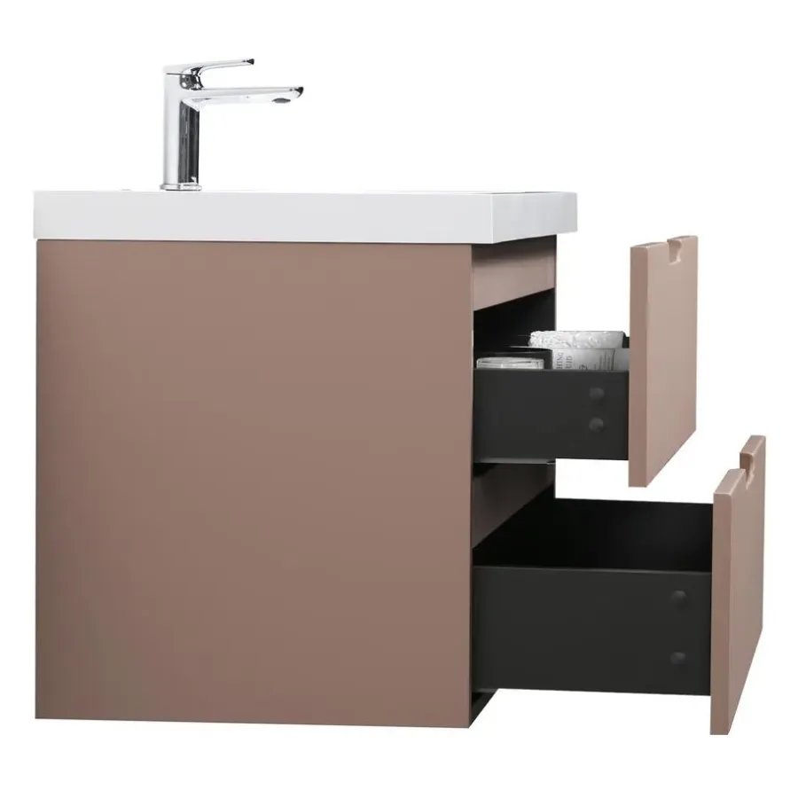 Badmeubelsets-Badplaats Badkamermeubel Set Thermis 80cm - Roze - Badmeubel met Wastafel