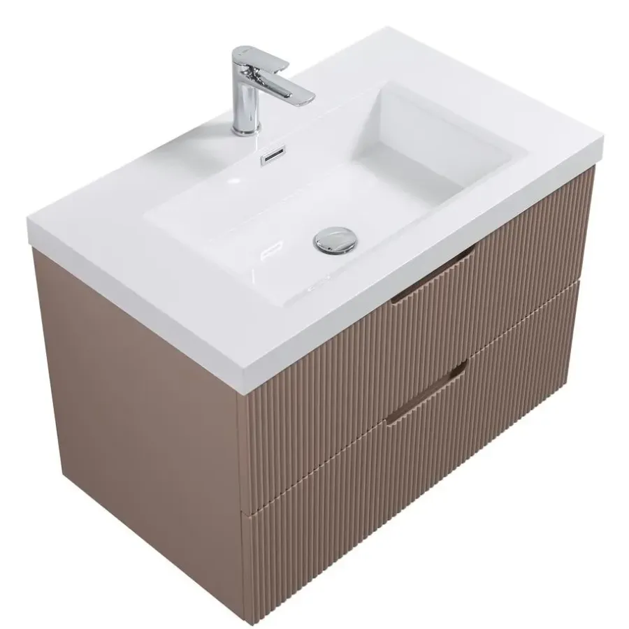 Badmeubelsets-Badplaats Badkamermeubel Set Thermis 80cm - Roze - Badmeubel met Wastafel