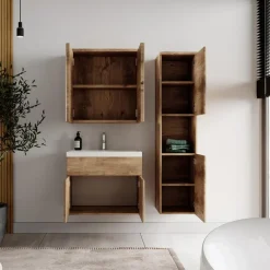 Badplaats Badkamermeubel Set Montreal 60 cm - Kastanje Eiken - Badmeubel met